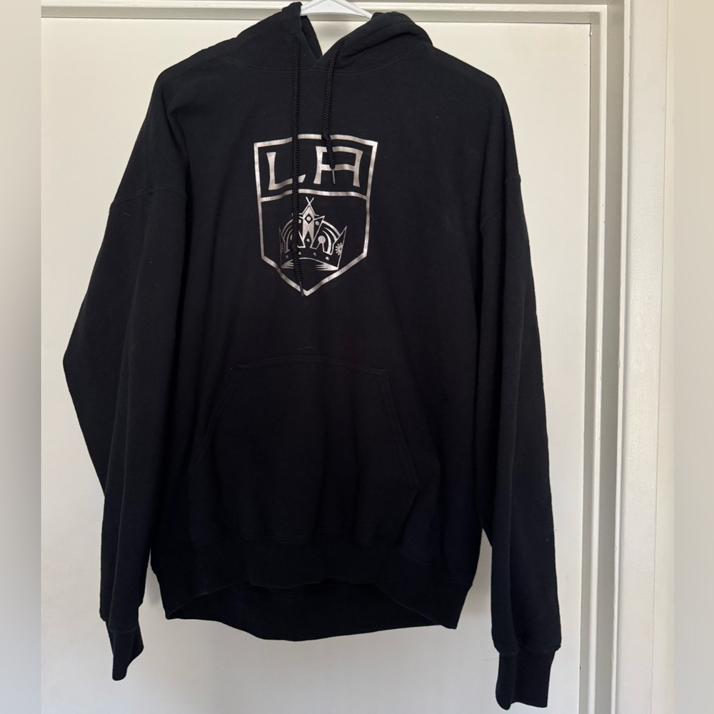 LA KINGS Hoodie Sweatshirt Hockey Black Large